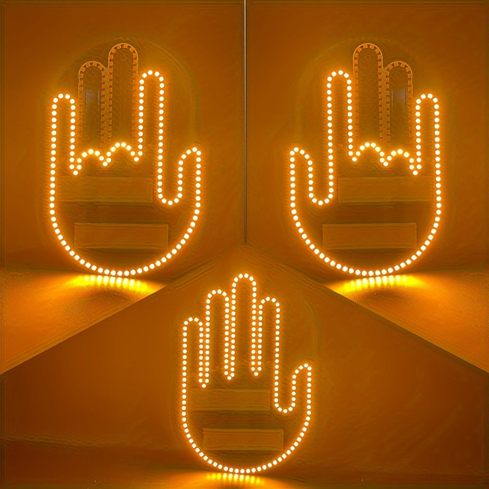 2024 LED Illuminated Gesture Light for Cars - Remote-Controlled Road Rage Signs