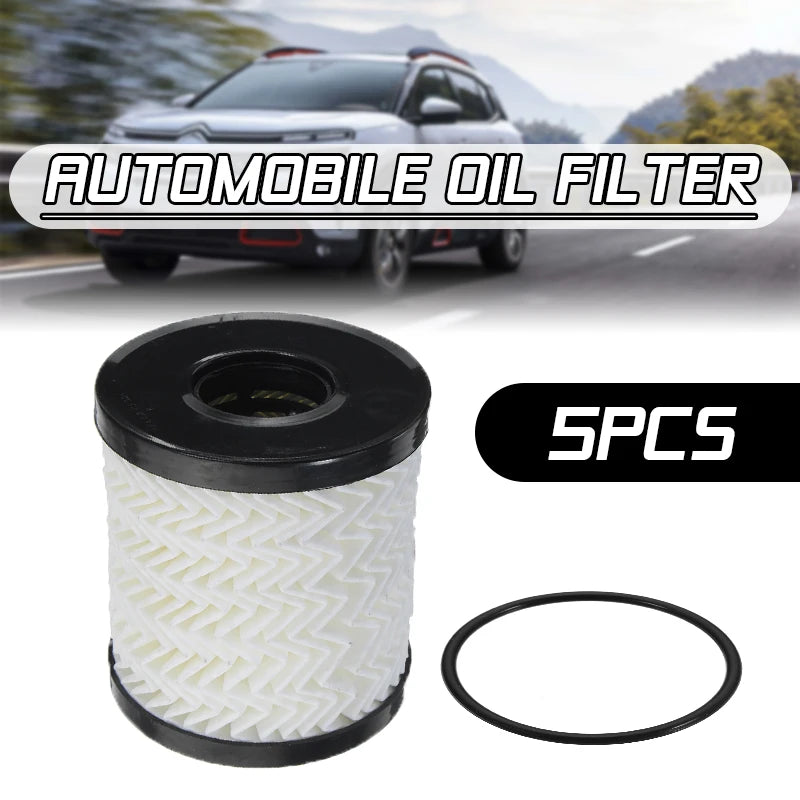 5Pcs Automotive Filter Element Car Oil Filter For Peugeot 307 206 207 408 508 For Citroen Elysee Picasso C2 C5 1109.3X
