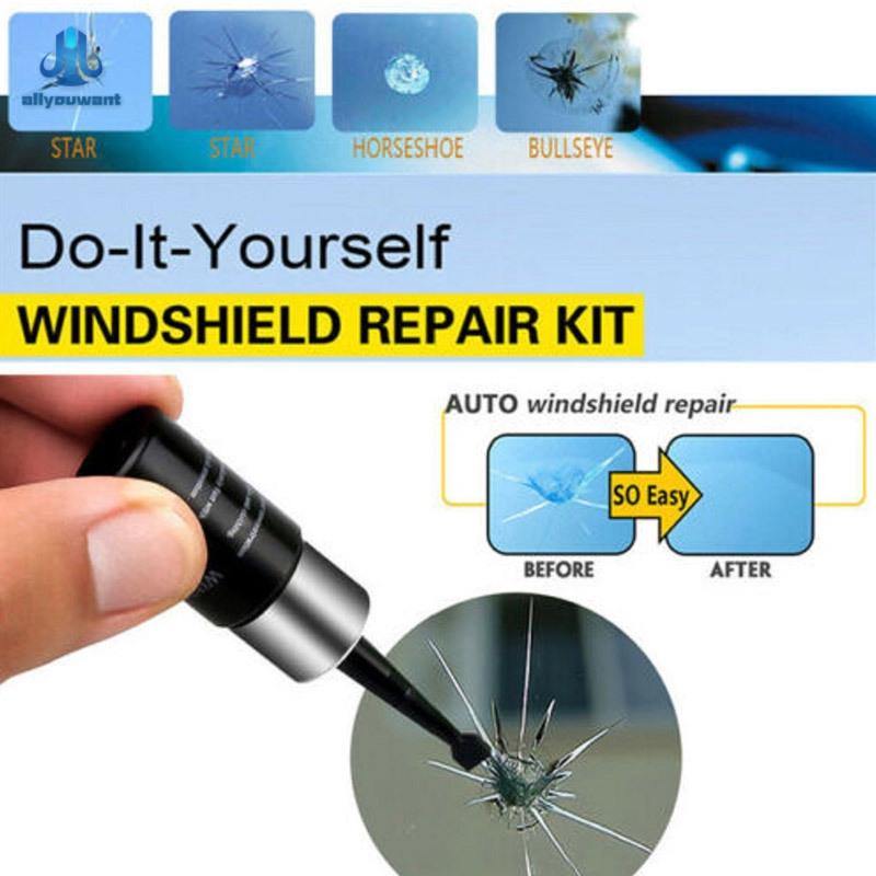 2 Pack Car Automotive Glass Nano Repair Fluid Kit Window Glass Crack Chip Repair - KinglyDay