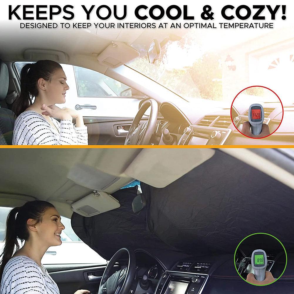 Car Window Sunshade Cover Sun Shade Windshield Visor Protector Windscreen Folding Auto UV Protection Curtain Styling RV Accessories - KinglyDay
