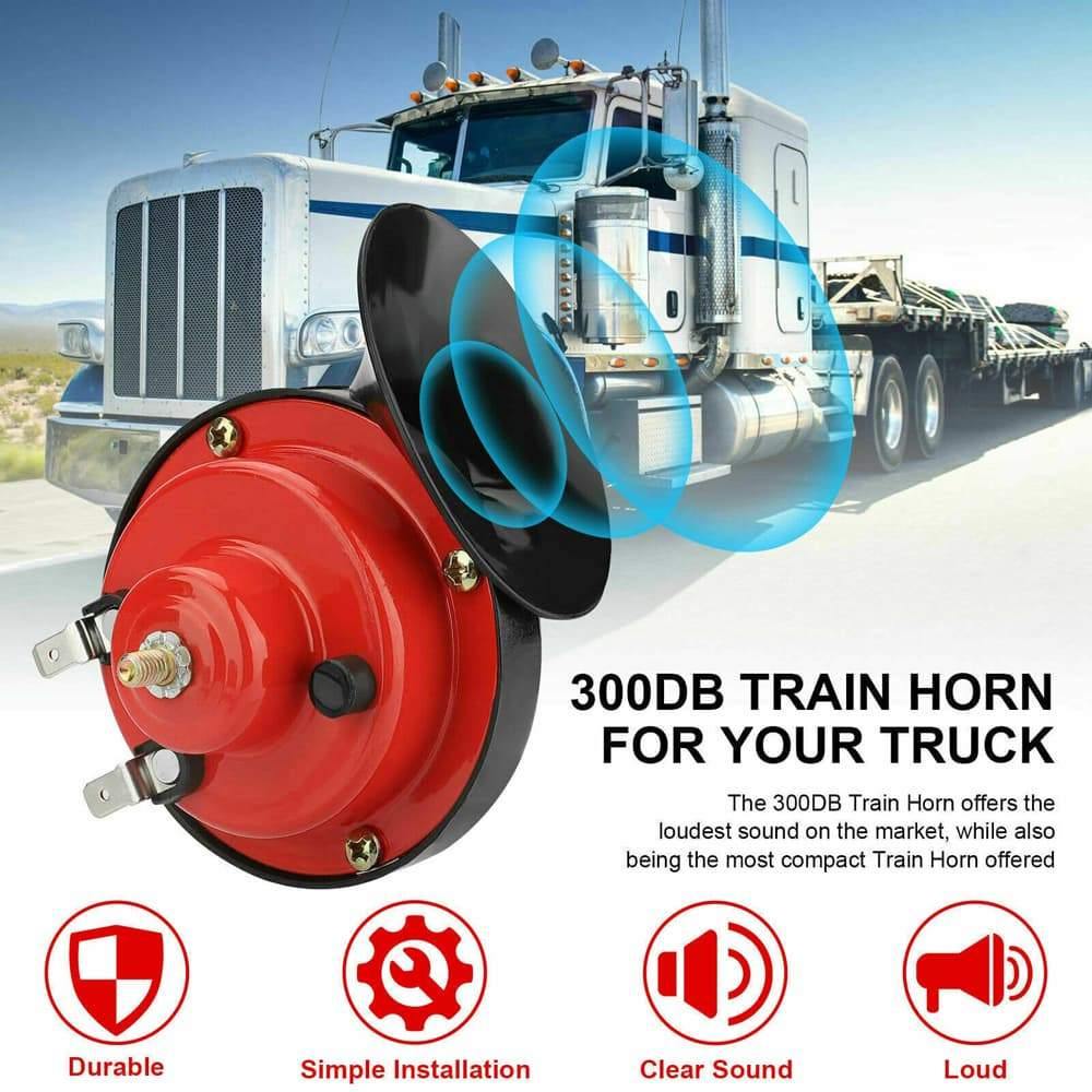 1 Pair 300DB Super Loud Train Horn for Truck Train Boat Car Air Electric Snail Double Horn - KinglyDay