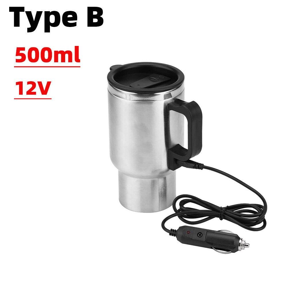 Stainless Car Heated Smart Mug With Temperature Control Electric Water Cup 12V/24V Kettle Coffee Tea Milk Heated 420ML/450ml - KinglyDay