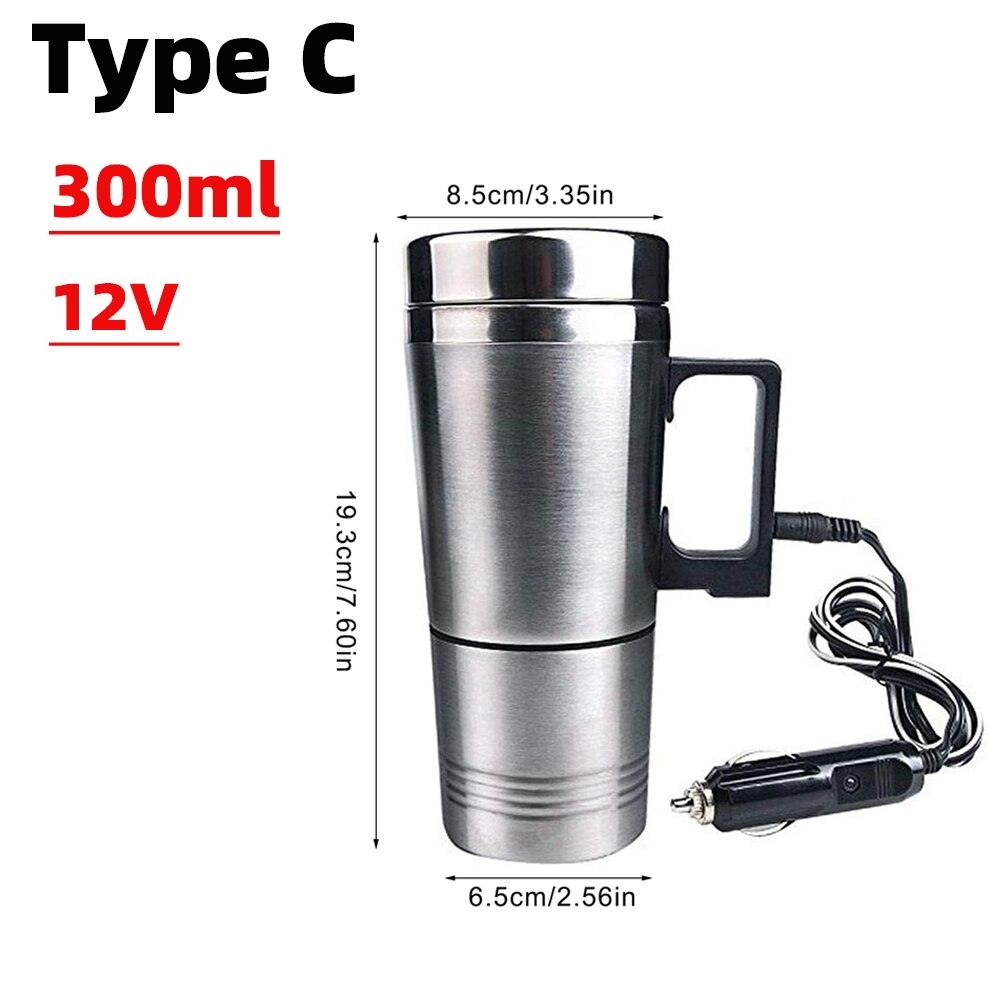 Stainless Car Heated Smart Mug With Temperature Control Electric Water Cup 12V/24V Kettle Coffee Tea Milk Heated 420ML/450ml - KinglyDay