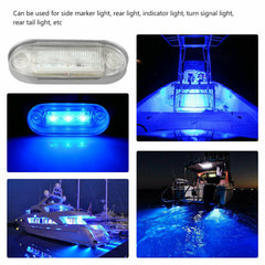 4x Blue Marine Boat 3 LED Stern Lights Deck Courtesy Light Stainless Steel 12V - KinglyDay