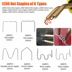 1200Pcs Stainless Steel Welder Hot Staplers for Car Bumper Fender Welding Repair - KinglyDay