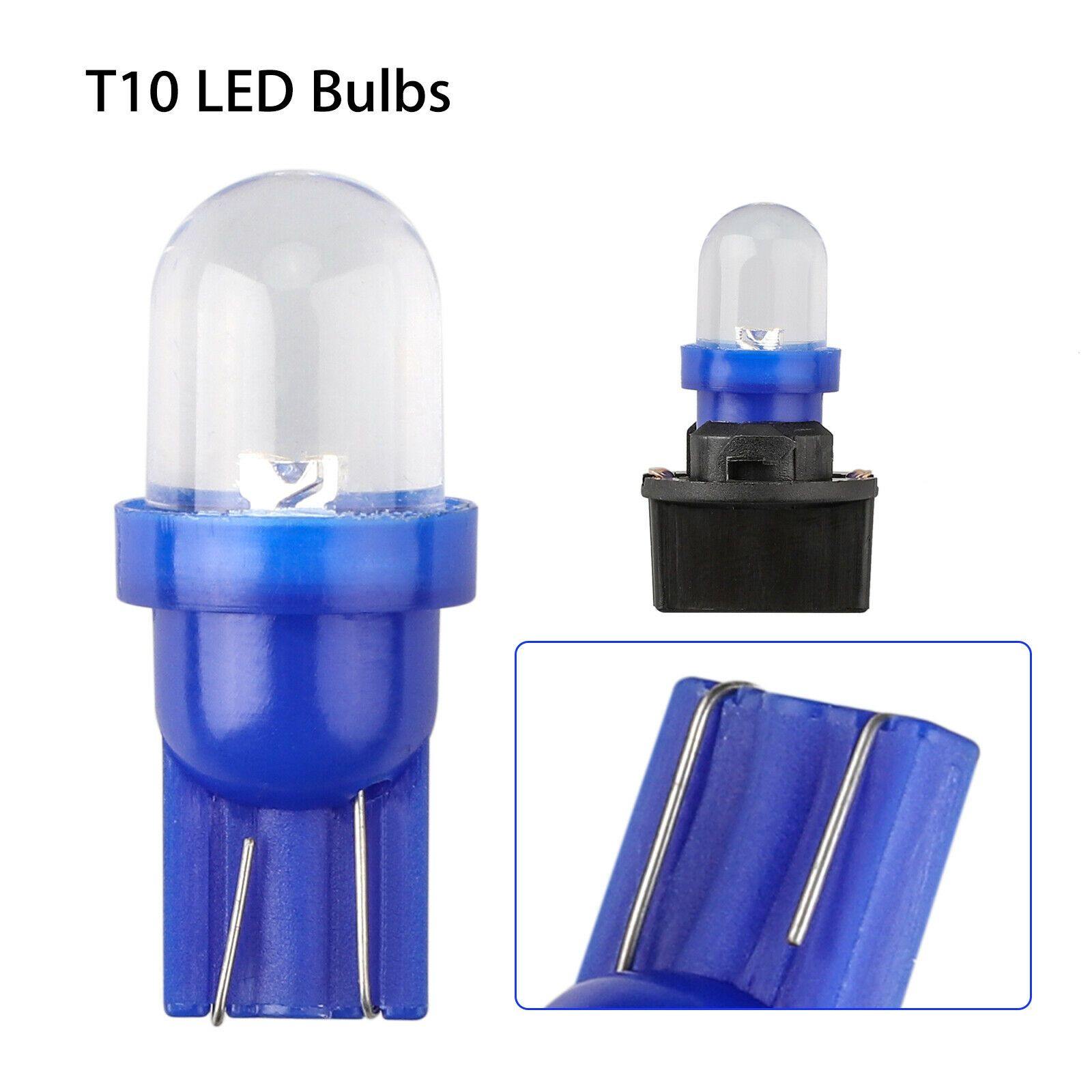 10PCS Blue T10 194 LED Bulbs for Instrument Gauge Cluster Dash Light With Sockets - KinglyDay