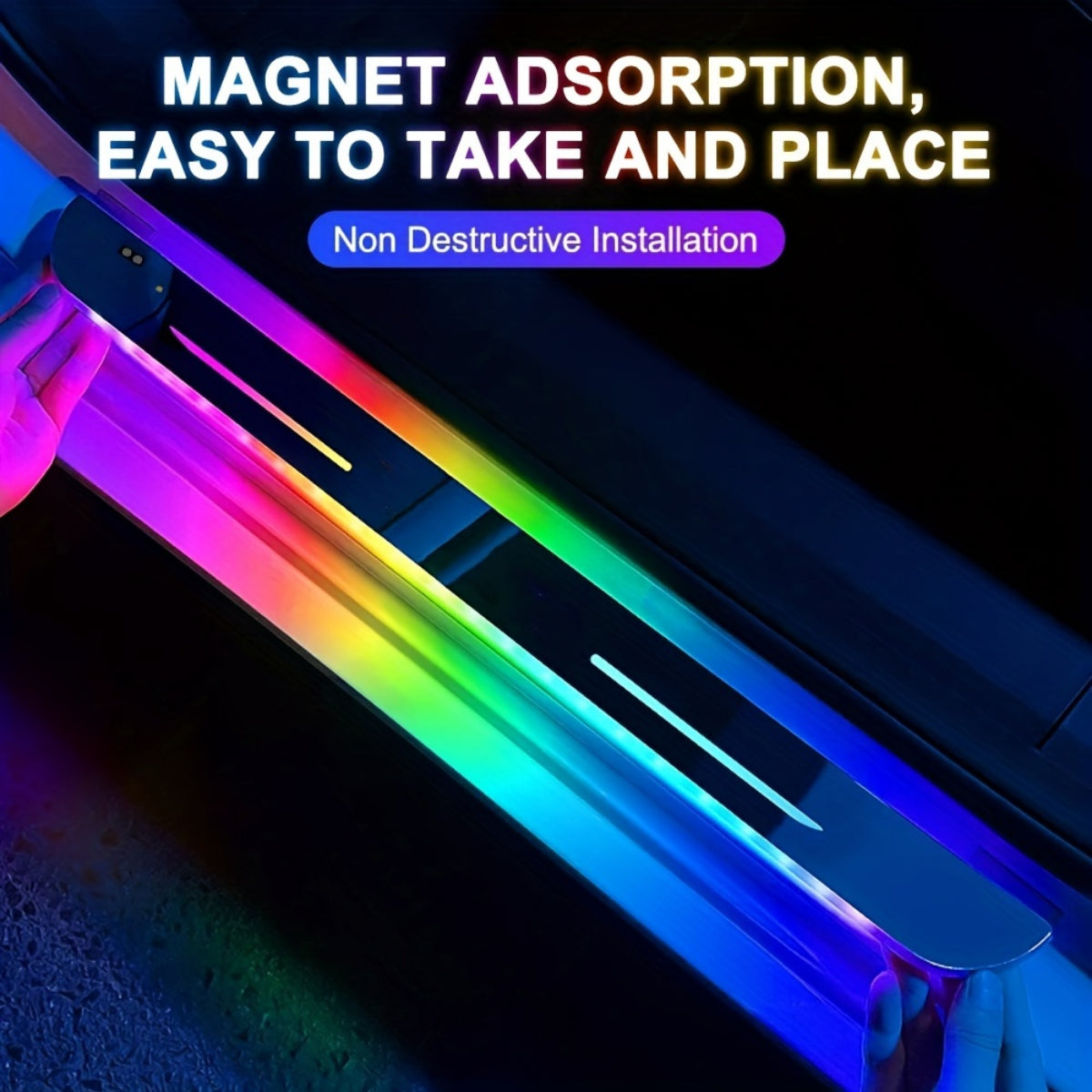 4 teile/satz verkabelung freie LED-Autotür-Abstell lichter-RGB-Auto-Pedal-Pathway-Licht mit drahtlosem USB-Neon-Willkommen mit freundlicher Genehmigung dekorativer Lichter