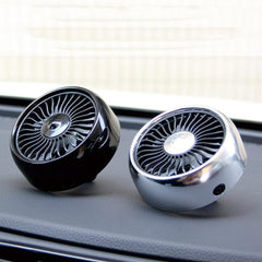 Mini Car USB Fan Vent 3 Speed Built-in LED Light with Cable Cooling Fan Creative Interior Supplies - KinglyDay