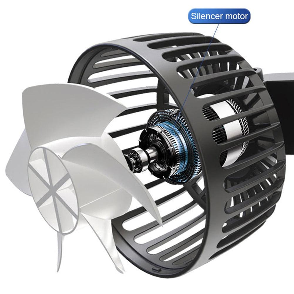 Car Seat Back Cooling Fan USB Charge Dual Head Fan 360 Degree Rotation Auto Headrest Ventilation Fan Neck Cooler - KinglyDay