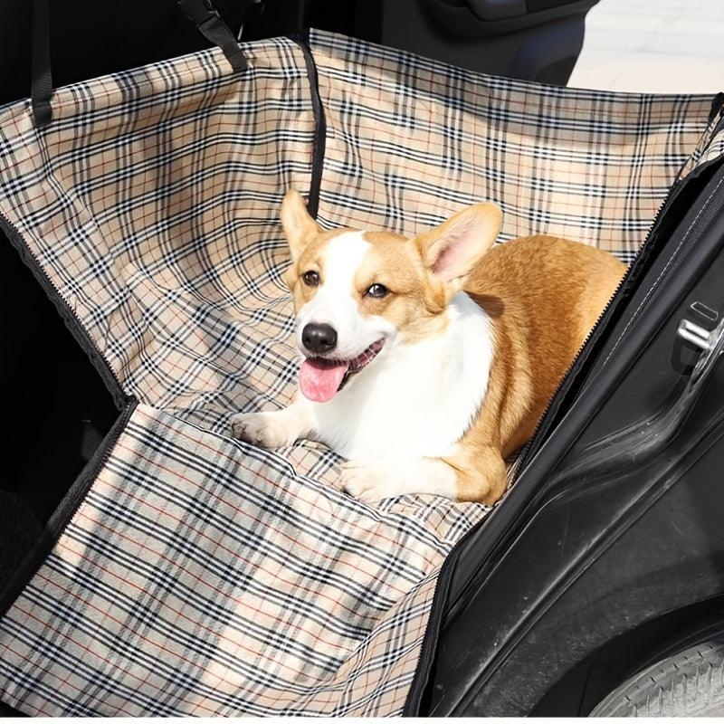 Waterproof Pet Car Seat Cover for Dogs - Rear Back Hammock Style Carrier with Side Flaps and Mesh Window for Safe Transportation - KinglyDay