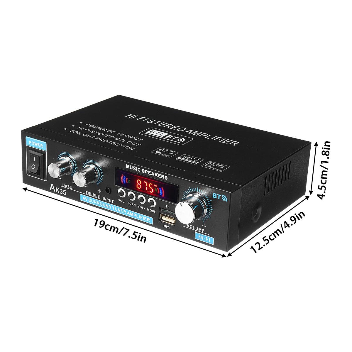 800W Hifi Stereo Bluetooth Amplifier for Home & Car with Remote & LCD Display - KinglyDay