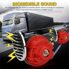 300DB Super Loud 12V Train Horn for Truck Train Boat Car Air Electric Snail Double Horn Raging Sound - KinglyDay