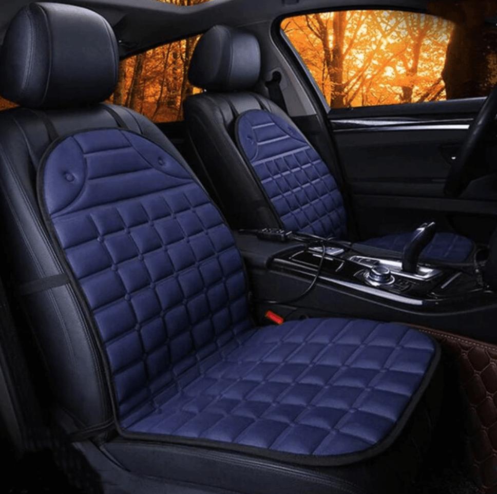 Car & SUV & Truck Seat Cushion, Black Polyester, Universal, Heated, Warm, For Winter - KinglyDay