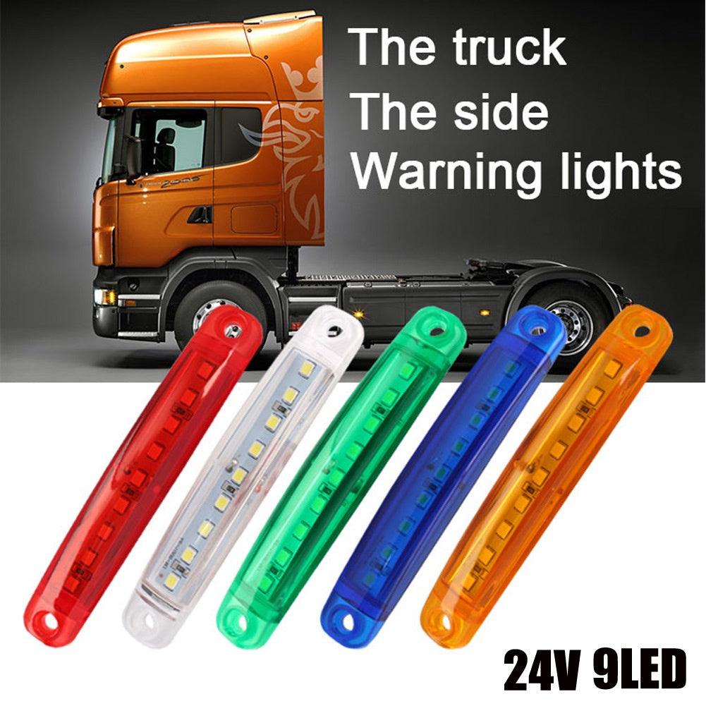 2PCS Led Warning Light 9 LEDs Indicator Car Side Sign Truck Light Lorry Warning Taillight Trailer Brake Lamp 12V 24V - KinglyDay