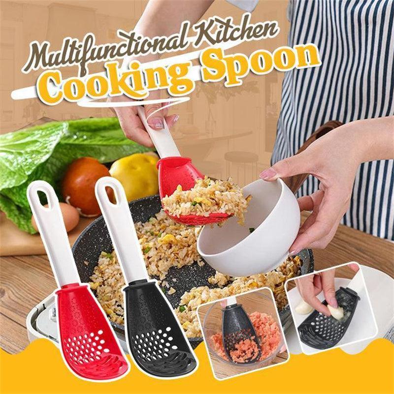Multifunctional Kitchen Cooking Spoon Heat-resistant Hanging Hole Innovative Potato Garlic Press Colander Flour Sifter For RV - KinglyDay