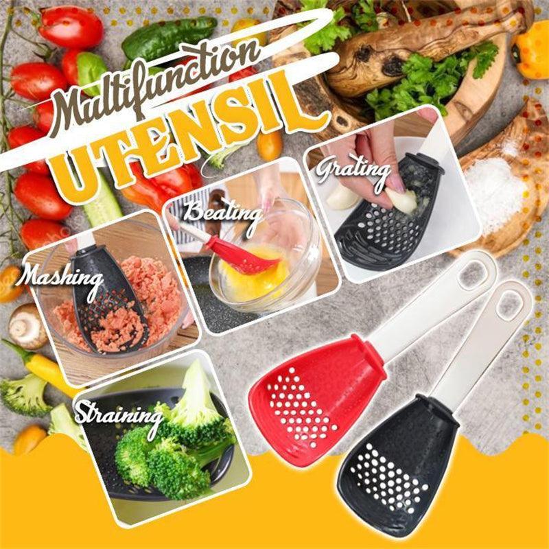 Multifunctional Kitchen Cooking Spoon Heat-resistant Hanging Hole Innovative Potato Garlic Press Colander Flour Sifter For RV - KinglyDay