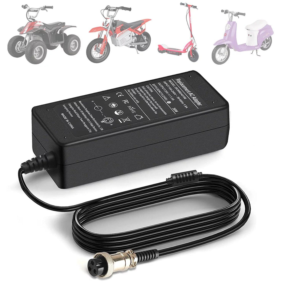 24 Volt Fast Battery Charger For Razor Electric Scooter Bike 24V - KinglyDay