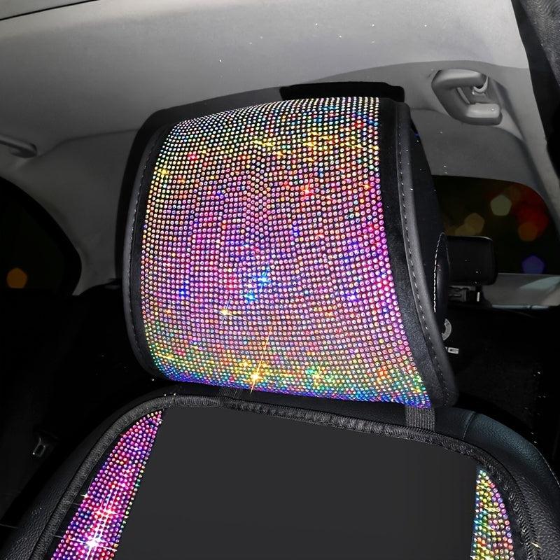 1pc Bling Auto Car Neck Pad Crystal Rhinestone Artificial Diamond Head Pad Pillow Women Girls Car Interior Accessories - KinglyDay