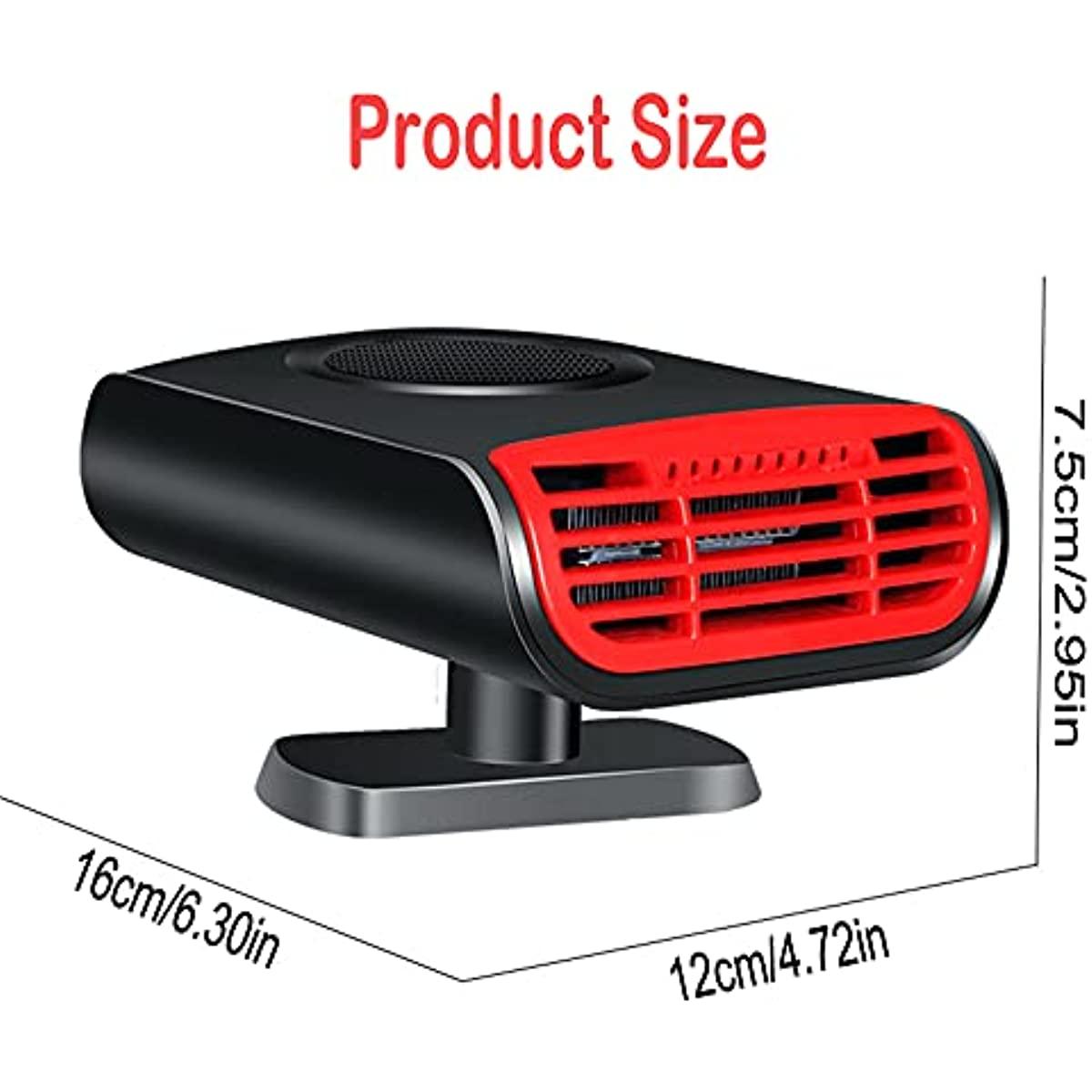 Portable Car Heater, 12V 150W Car Defroster Defogger, 3 In 1 Car Heater Heating & Cooling & Air Purify, Auto Defogger 360° Rotatable Fast Heating Quickly Defrost - KinglyDay