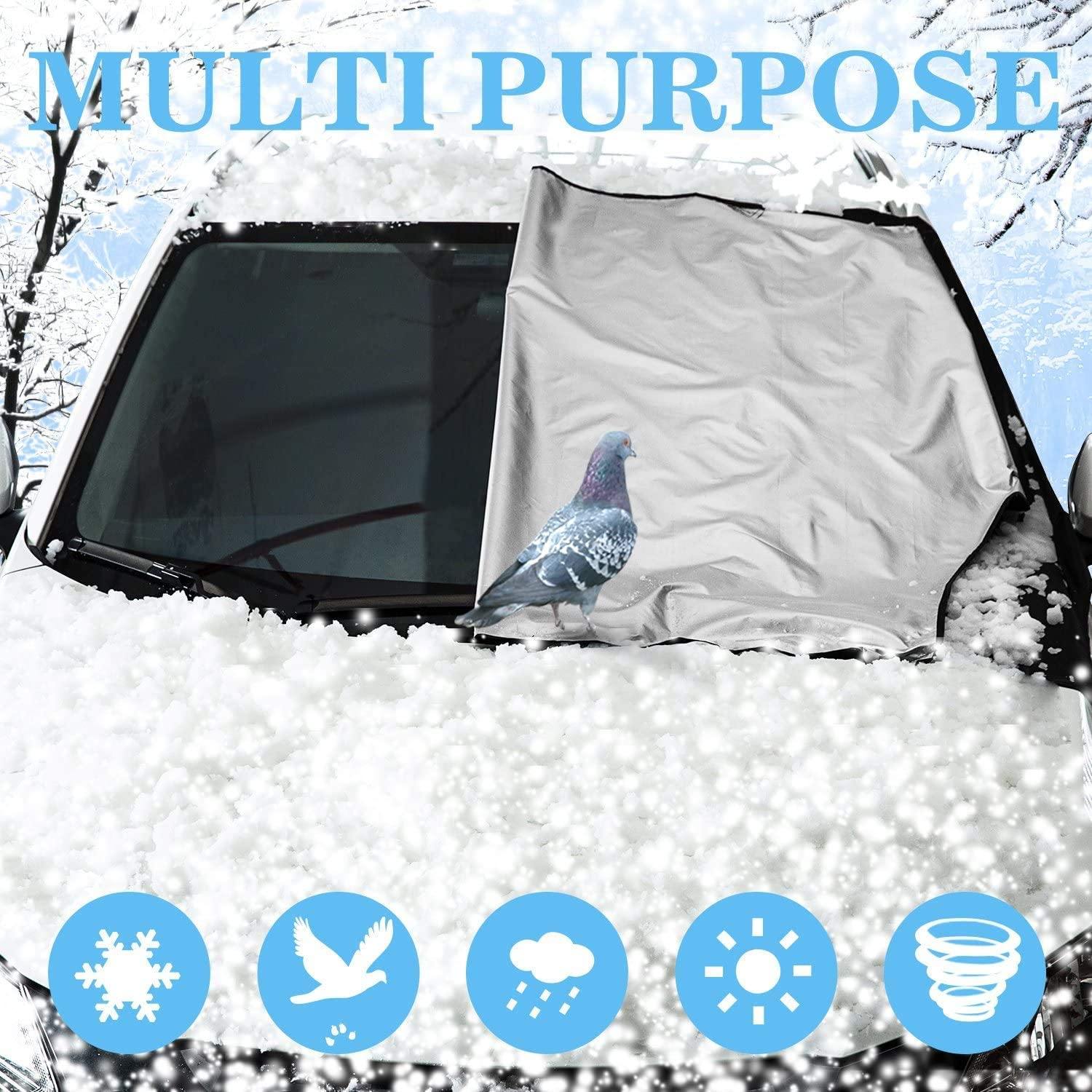 Windshield Snow & Ice Cover, Waterproof, Sun Protection for All Cars with Magnetic (47" × 82") - KinglyDay