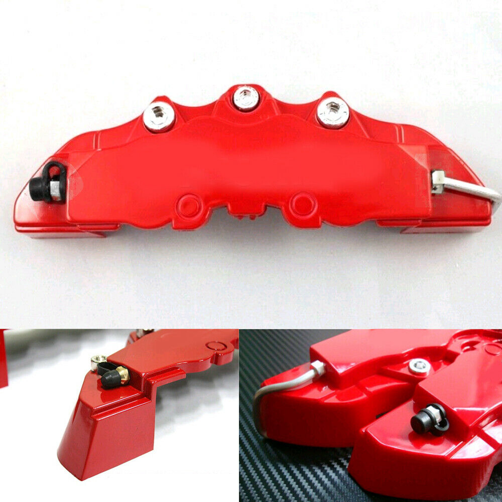 4PCS Red 3D Auto Car Disc Brake Caliper Covers Front & Rear Wheels Accessories Kit - KinglyDay