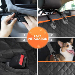 Kinglyday Dog Car Seat Cover for Back Seat, Waterproof Seat Protector Scratchproof Pet Hammock with 4 Bags Side Flaps, Washable Nonslip Backseat Protection for Cars Trucks and SUVs - KinglyDay