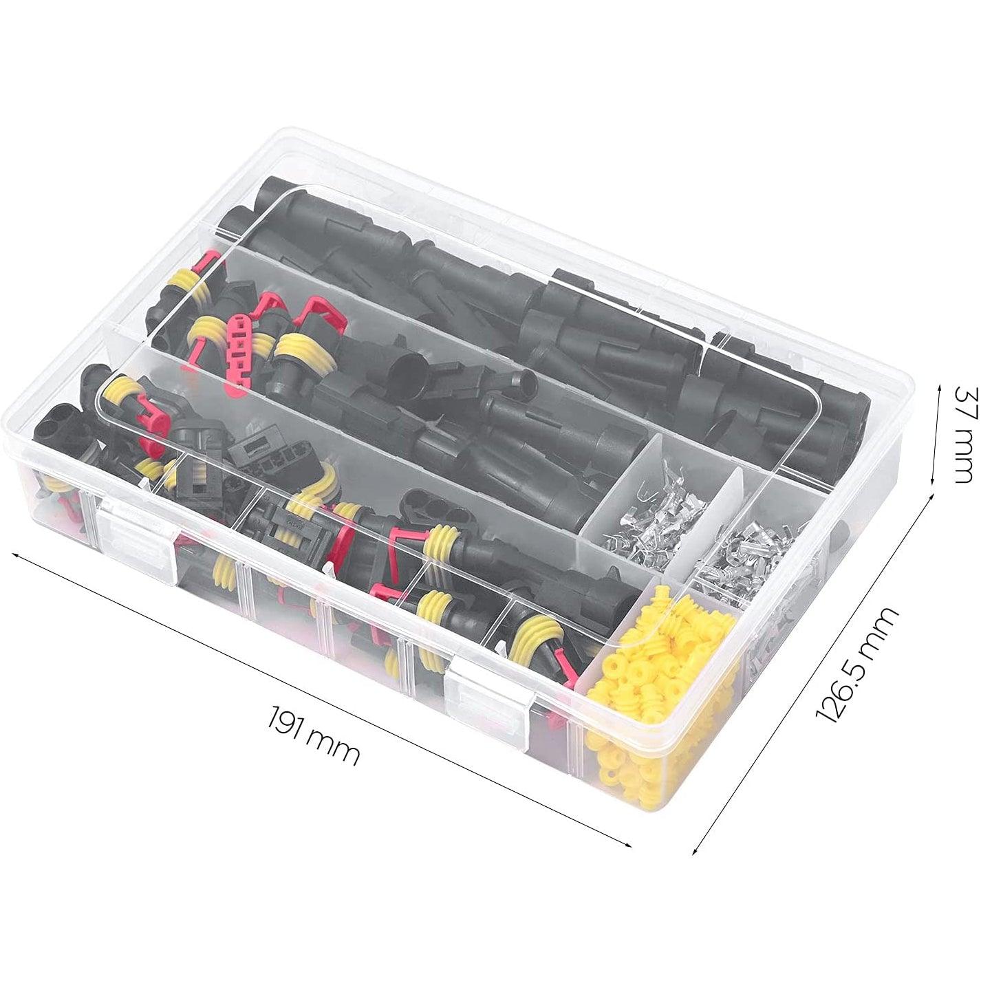 352Pieces Waterproof Wire Connectors Terminals - Automotive Motorcycle Car Truck Boat Electrical Connectors Plug Kit, 1 2 3 4 Pin Harness - KinglyDay