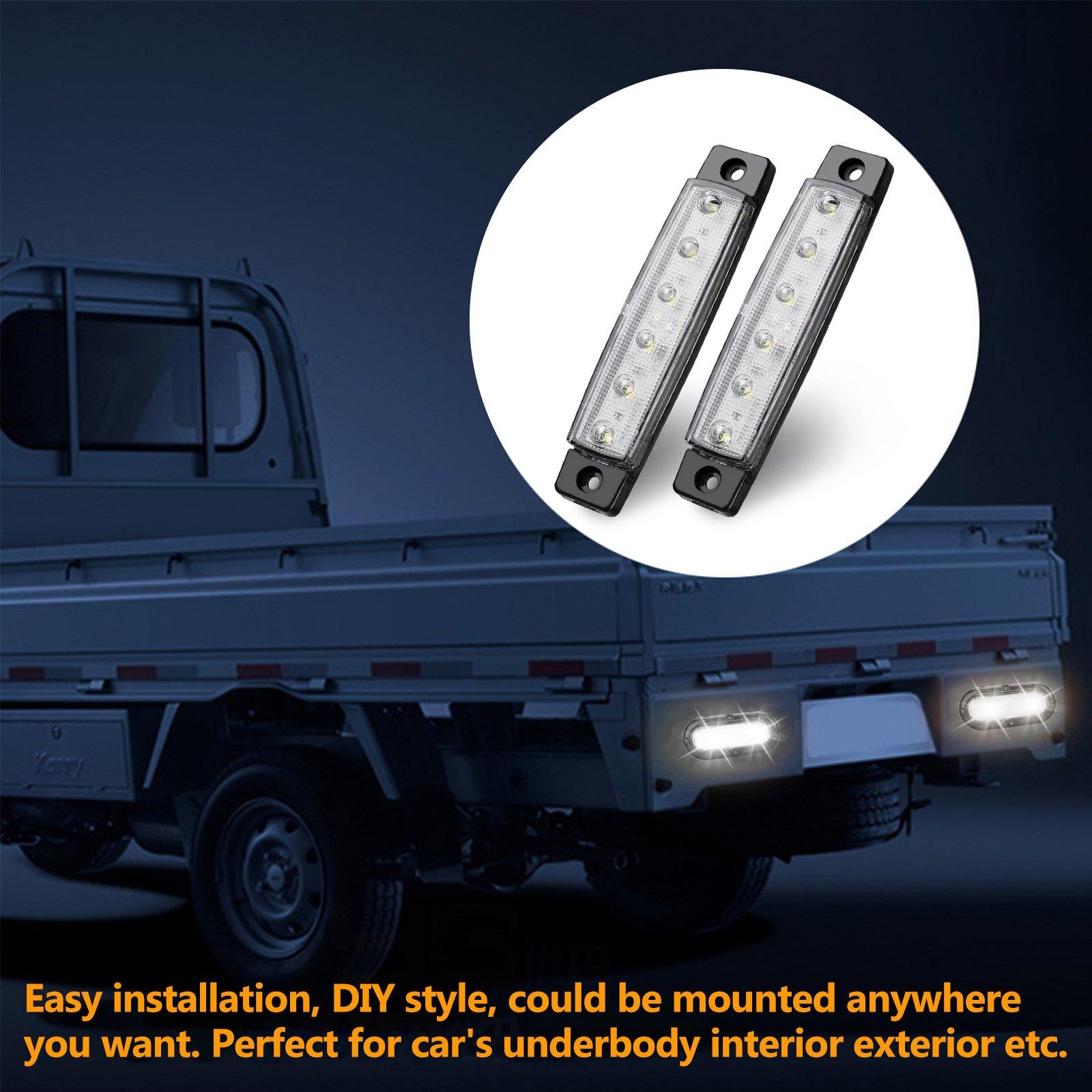 10Pods White 6LED Rock Underbody Wheel Light Lamp For Offroad Truck UTV ATV Boat - KinglyDay