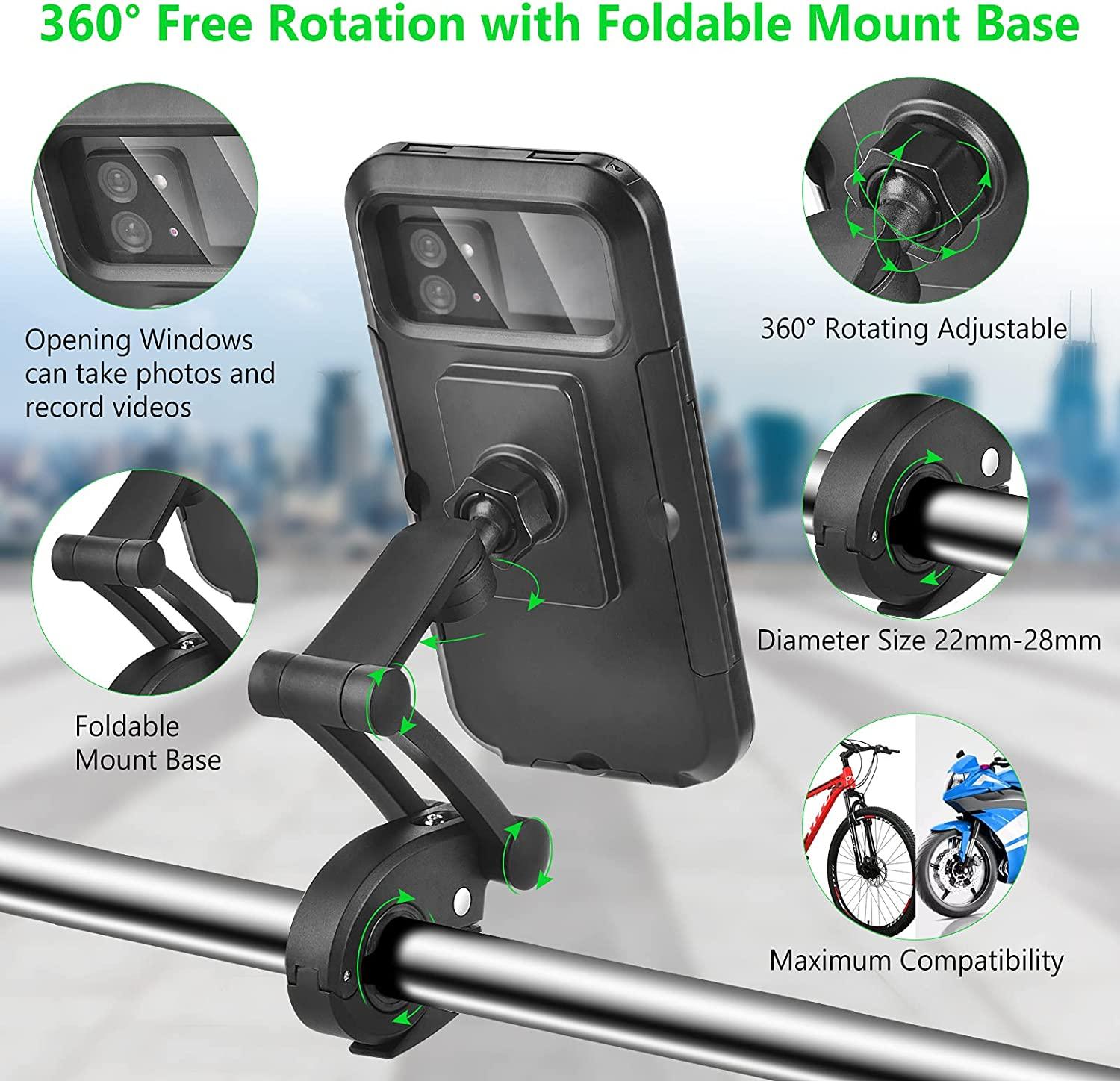 Adjustable Waterproof Bicycle Mobile Phone Holder Mount Universal Bike Motorcycle Handlebar Cell Phone Support Mount Bracket Bag - KinglyDay