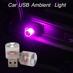 Car Mini USB LED Ambient Light Decorative Atmosphere Lamps for Interior Environment Auto PC Computer Portable Light Plug Play - KinglyDay