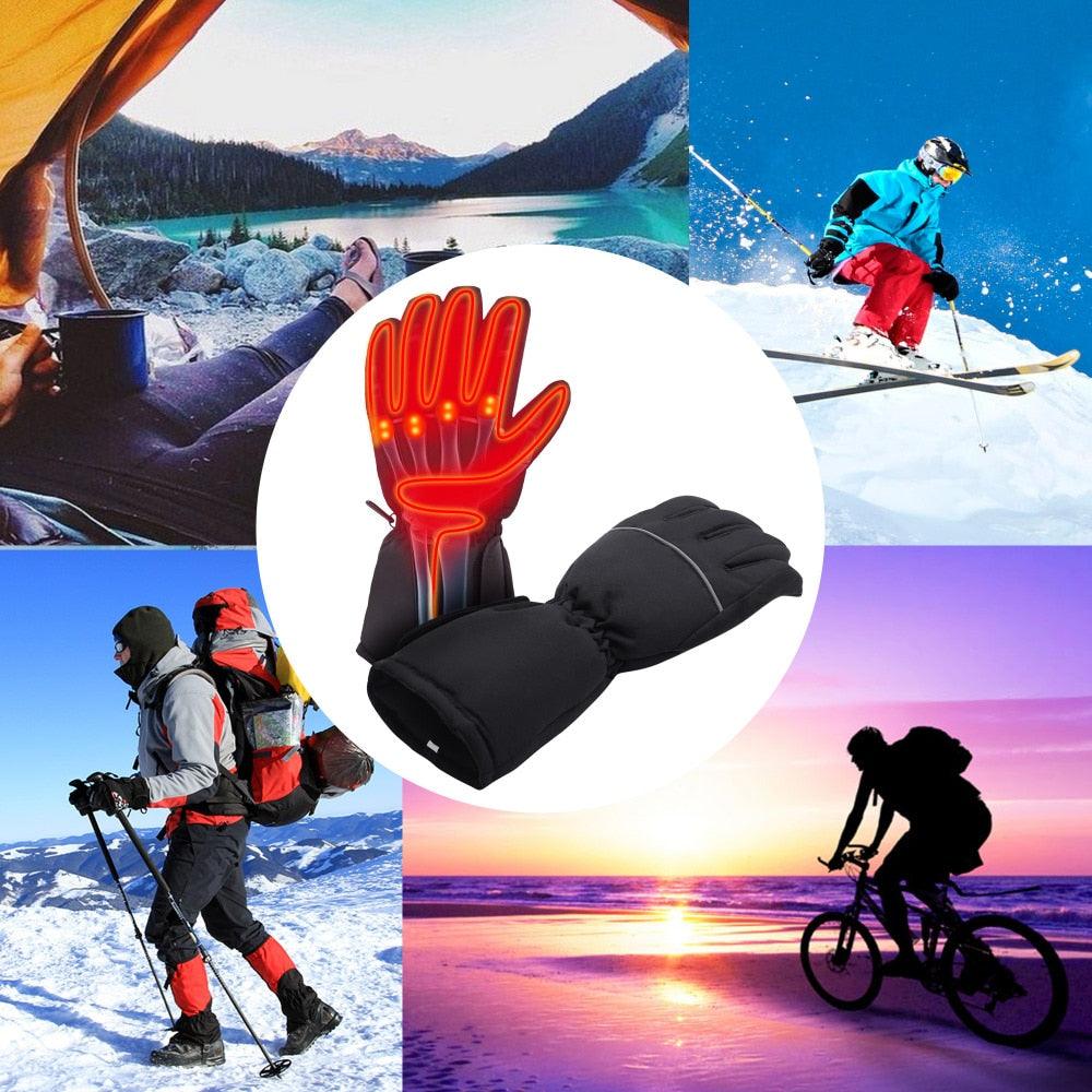 Kinglyday Electric Battery Heated Gloves for Men and Women,Outdoor Indoor Battery Powered Hand Warmer Glove Liners for Climbing Hiking Cycling,Winter Must Have Thermal Heated Gloves - KinglyDay