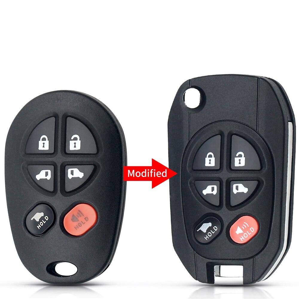 Replacement Remote Car Key Shell Modified Flip 3 Buttns Fob TOY43 Case For Toyota Tacoma HIGHLANDER SEQUOIA Sienna Tundra - KinglyDay