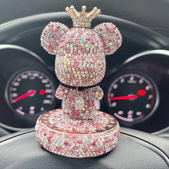 Car Air Freshener For Decoration, Cute Car Interior Hanging Accessories Bling Rhinestone Bear For Car Decoration, Holiday Gift For Boys Girls Friends - KinglyDay