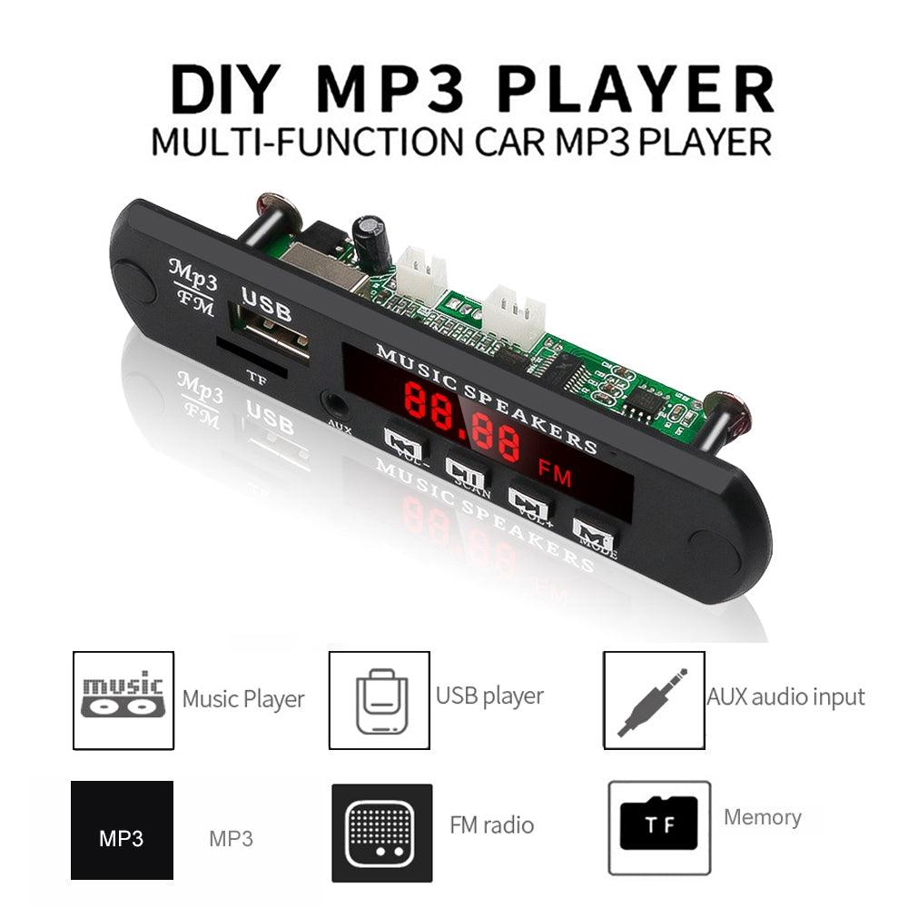 Car Decoder Board MP3 WMA WAV Player Car Audio USB TF FM Radio Module 5V 12V With Remote Control - KinglyDay