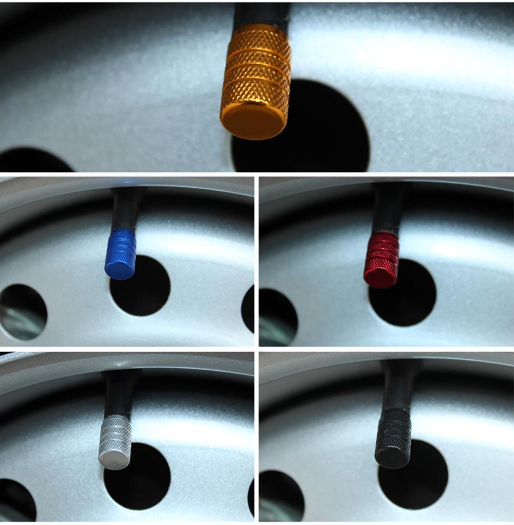 4pcs Aluminium Car Wheel Tyre Valve Stem Air Dust Cover Screw Caps Accessories - KinglyDay