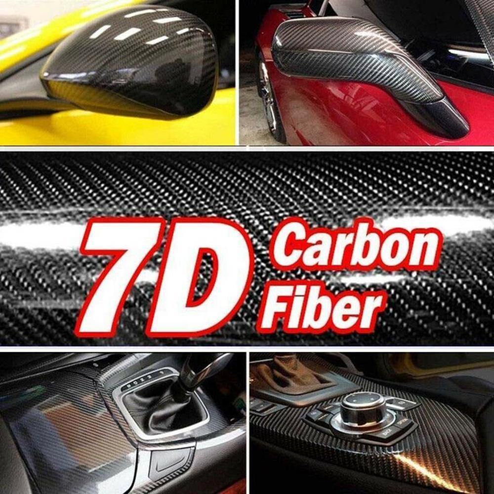 High Gloss 7D Carbon Fiber Wrapping Vinyl Film Auto Car Sticker - KinglyDay