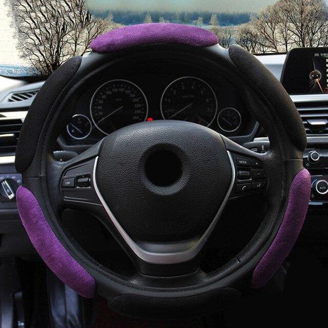 Universal Steering wheel cover Auto Inner Non-slip Flocking Cloth Cushion - KinglyDay