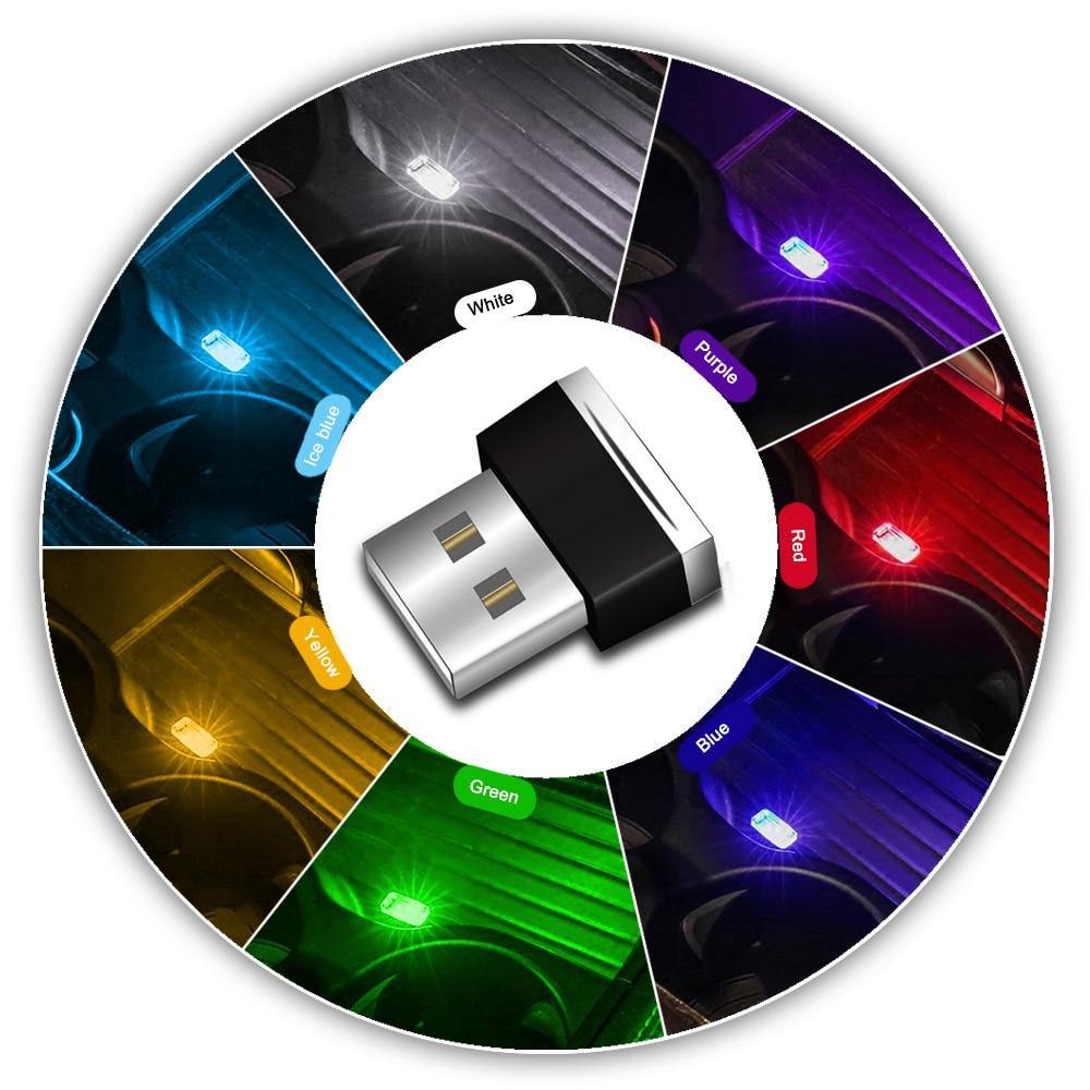 Mini USB LED Car Interior Light Neon Atmosphere Ambient Lamp Bulb Accessories - KinglyDay