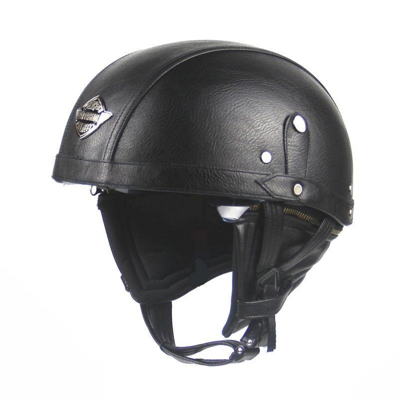KLD23215738 Motorcycle Helmet PU Leather Retro - KinglyDay