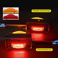 2PCS Amber Red 14 LED Trailer Fender Lights Clearance Marker Lights for Trucks 12V - KinglyDay