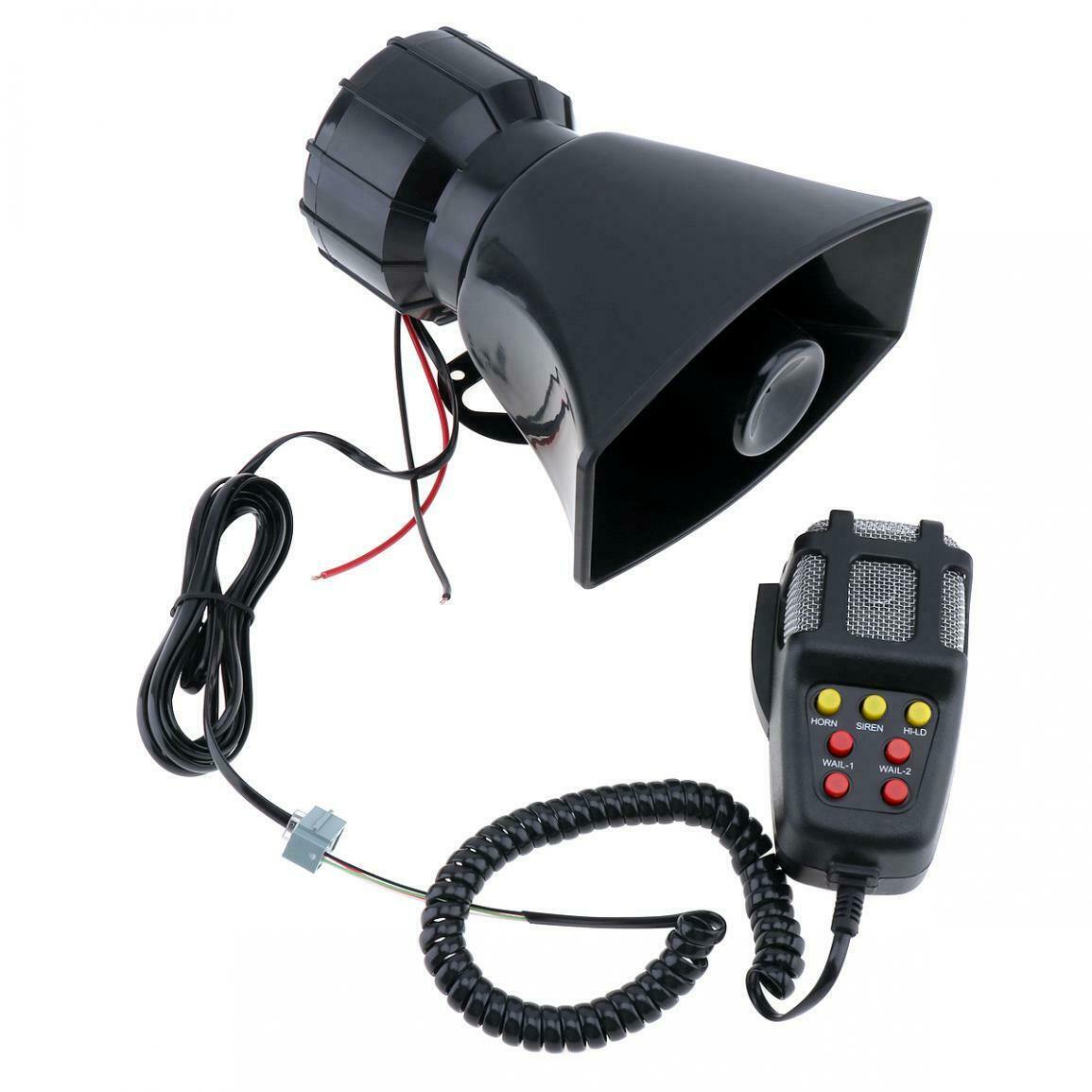 12V 7 Sound Loud Car Warning Alarm Siren Horn PA Speaker Loudspeaker MIC System - KinglyDay