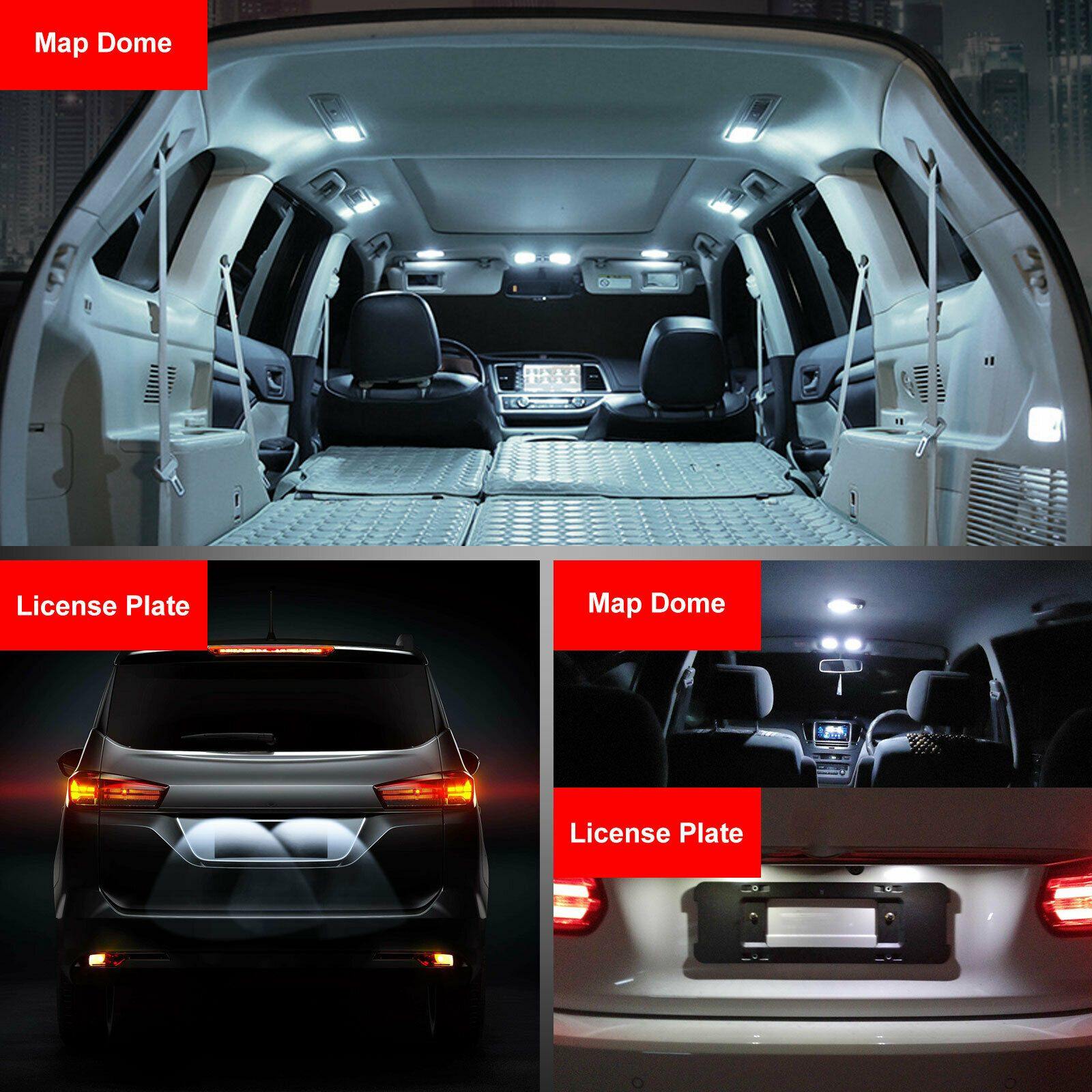 20X Combo LED Car Interior Inside Light Dome Map Door License Plate Lights - KinglyDay