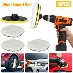 5PCS 6" Car Polishing Pads Buffing Wool Wheel Mop Kit Buffer Pad Polisher Washable - KinglyDay
