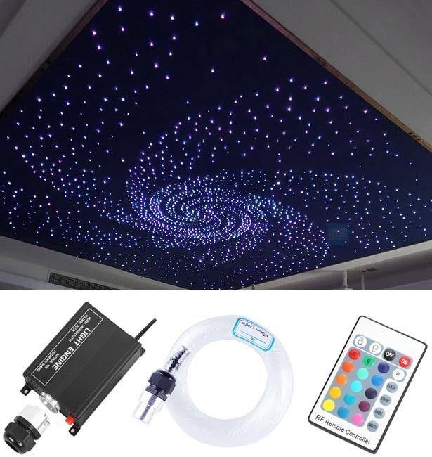 12V 16W RGB LED Fiber Optic Star Ceiling Light Kit 260pcs 2M 0.75mm - KinglyDay