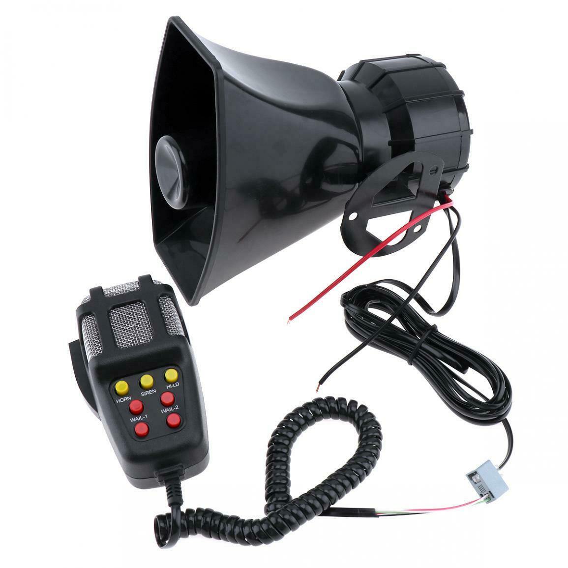 12V 7 Sound Loud Car Warning Alarm Siren Horn PA Speaker Loudspeaker MIC System - KinglyDay