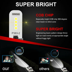 2X H1 Super Bright COB LED Fog Driving DRL Light Bulbs 100W 10000LM 6000K White - KinglyDay