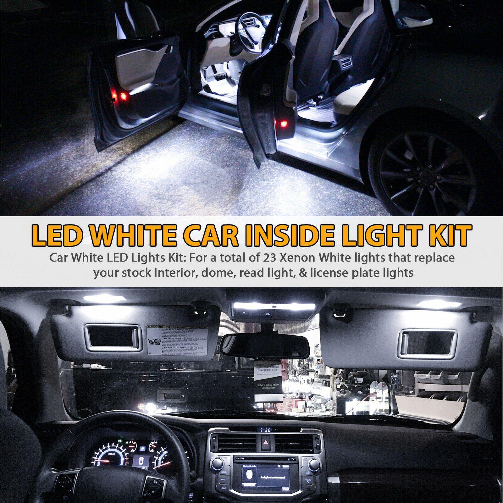 23PCS White LED Light Interior Package Kit for T10 & 31mm Map Dome + License Plate - KinglyDay