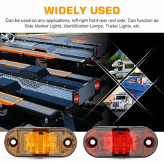 5x Red + 5x Amber 2.5" LED Side Marker Clearance Light For Trailer Truck Pickup - KinglyDay
