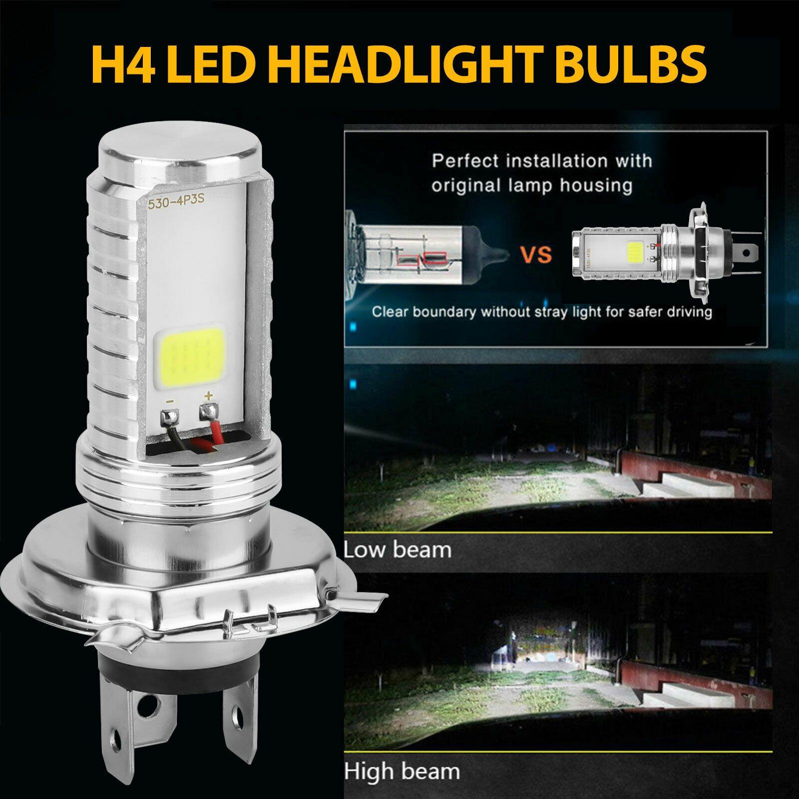 2PCS H4 9003 HB2 6000K LED Headlight High & Low Beam Bulbs Kit Super Bright White - KinglyDay